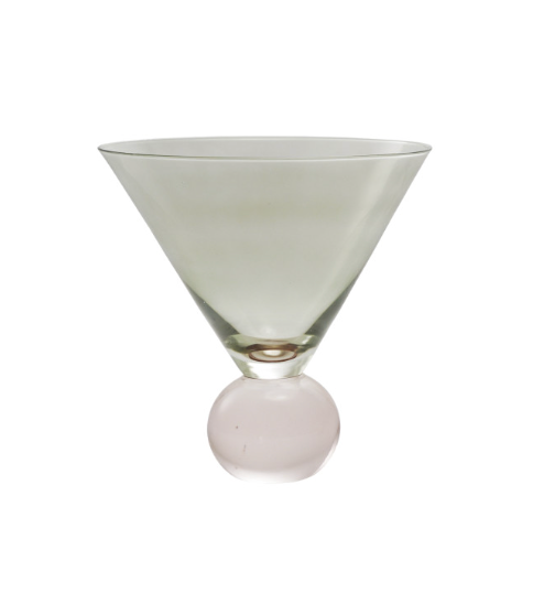 12 oz. Two-Tone Martini Glass with  Ball Stem, Green & Pink